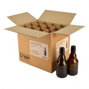 Beugelfles 33 cl Steinie bruin, zonder beugel, doos 12 stuks