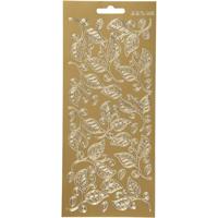 Creativ Company Stickers, bladeren, vel 10x23 cm, goud, 1 vel