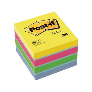 Post-It 2051-U zelfklevend notitiepapier Vierkant Blauw, Groen, Roze, Geel 400 vel Zelfplakkend