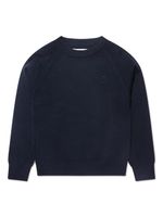 TRUSSARDI JUNIOR pull en coton à logo brodé - Bleu