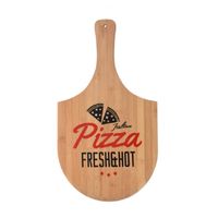 Pizza bord/snijplank met handvat fresh & hot 53 cm van hout - thumbnail