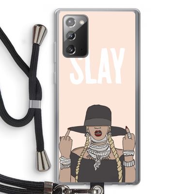 Slay All Day: Samsung Galaxy Note 20 / Note 20 5G Transparant Hoesje met koord