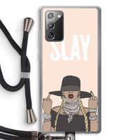 Slay All Day: Samsung Galaxy Note 20 / Note 20 5G Transparant Hoesje met koord