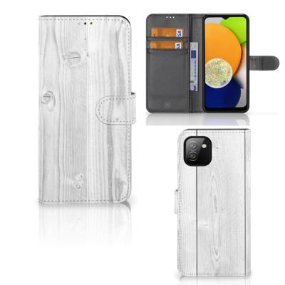Samsung Galaxy A03 | Book Style Case | White Wood