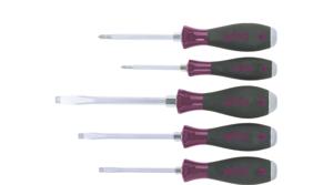 Wiha 5533HK5 Schroevendraaierset MicroFinish Sleufkop, Phillips met doorgaande zeskantkling en massieve stalen kap 5-delig - 29138