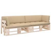 Tweezitsbank pallet met kussens geïmpregneerd grenenhout