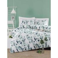 Beddengoedset - 1 dekbedovertrek 220 x 240 cm + 2 kussenslopen 60 x 60 cm - 65% katoen, 35% polyester - Groen