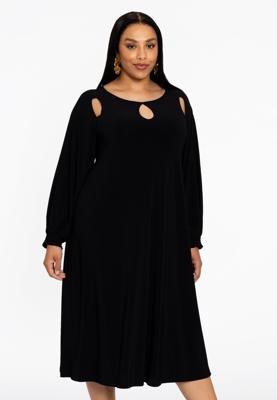 Yoek Jurk cut-out | Zwart | Maat 58/60
