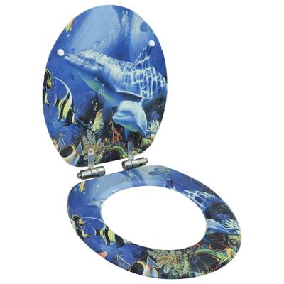 VidaXL Toiletbril met soft-close deksel dolfijn mdf