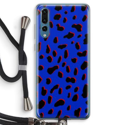 Blue Leopard: Huawei P20 Pro Transparant Hoesje met koord