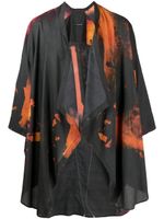 Julius chemise tie-dye à design ouvert - Noir