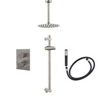 Saniclear Exclusive Pro inbouw regendouche 20cm met plafondarm, glijstang en staafhanddouche RVS - thumbnail