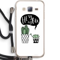 Hey you cactus: Samsung Galaxy J3 (2016) Transparant Hoesje met koord