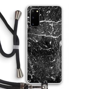 Zwart marmer: Samsung Galaxy S20 Transparant Hoesje met koord