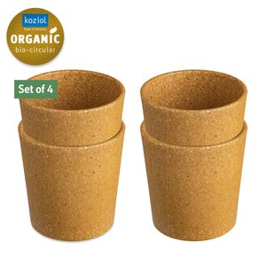 Koziol Bio-Circulair - Connect Beker 190 ml Set van 4 Stuks - Gerecycled Zonnebloemolie - Bruin