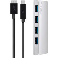 4-poorts USB 3.0-hub + USB-C-kabel USB-hub