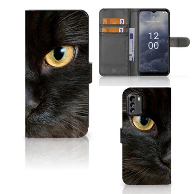 Nokia G60 | Telefoonhoesje | Met pasjeshouder | Zwarte Kat