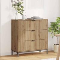 Dressoir artisanaal eikenkleurig 79.5 x 33 x 82 cm Bewerkt hout