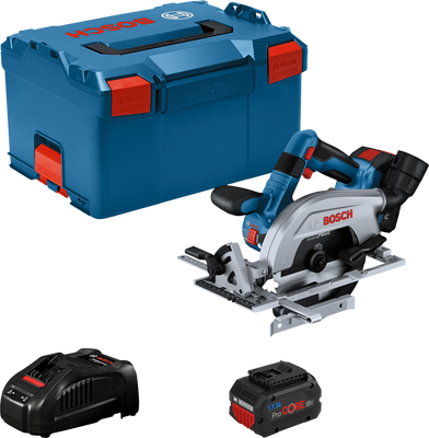 Bosch Blauw GKS 18V-57-2 L | 18V Accu Cirkelzaag | 165mm | 2x 5,5Ah ProCore in L-Boxx - 06016C1102