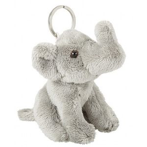 Pluche olifanten knuffel grijs sleutelhanger 10 cm   -