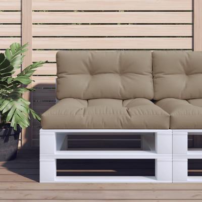 VidaXL Palletkussen 70x40x12 cm stof taupe
