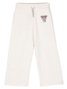 Kenzo Kids pantalon de jogging en coton à logo brodé - Tons neutres