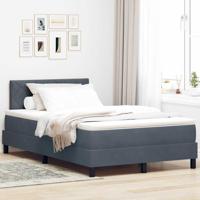 Boxspringbed met Matras Donkergrijs 120 x 200 cm Stof