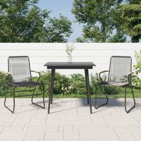 3-delige Tuinset PVC-rattan zwart