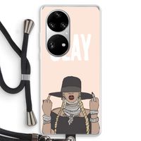 Slay All Day: Huawei P50 Pro Transparant Hoesje met koord