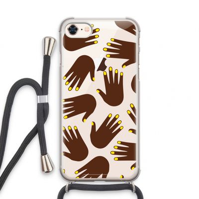 Hands dark: iPhone 7 Transparant Hoesje met koord