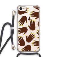 Hands dark: iPhone 7 Transparant Hoesje met koord