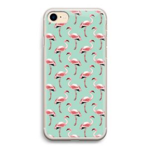 Flamingoprint groen: iPhone 7 Transparant Hoesje