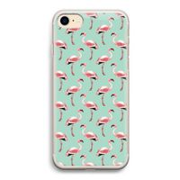 Flamingoprint groen: iPhone 7 Transparant Hoesje