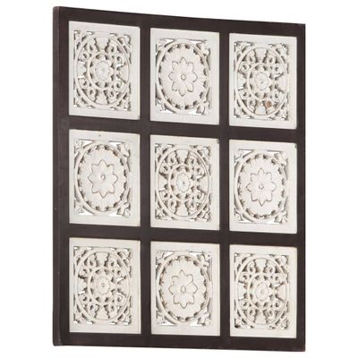 VidaXL Wandpaneel handgesneden 60x60x1,5 cm mdf bruin en wit