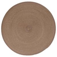 Secret de Gourmet ronde placemat - taupe - gevlochten kunststof - 38 cm - Onderleggers