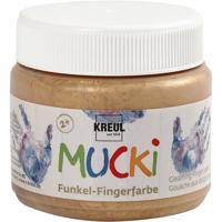 Creativ Company Mucki vingerverf, goud metallic, 150 ml/ 1 doosje