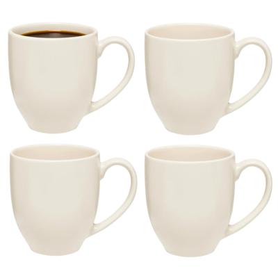 5Five Koffiemokken Venice - 4x stuks - Keramiek - wit - 480 ml - 9 x 11 cm