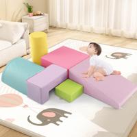 Set van 6 PCS van Schuim Klimblokken voor Kinderen van 1 tot 3 Jaar voor Binnen Klimmen en Exploratie Activiteiten PU-Hoes Kleurrijk