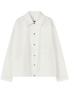 Jil Sander surchemise en coton à logo imprimé - Blanc