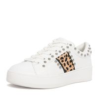 Steve Madden belle sneaker wit leopard-38 - thumbnail