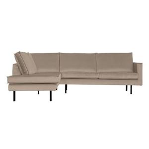 BePureHome Rodeo Hoekbank Links - Velvet - Khaki