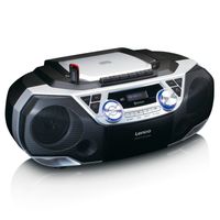 Draagbare boombox met DAB+/FM radio, Bluetooth®, CD, casette recorder en USB speler Lenco Zwart-Zilver - thumbnail