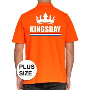 Grote maten Koningsdag poloshirt Kingsday oranje voor heren