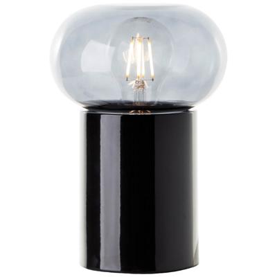 Brilliant Zwarte tafellampKnut met smoke glas - 99002/06