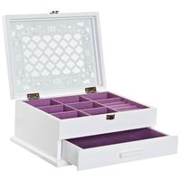 Sieradenkist/juwelenkist met lade wit van hout 25 x 19 x 11 cm Sieradenkist/juwelenkist met lade wit van hout 25 x 19 x 11 cm