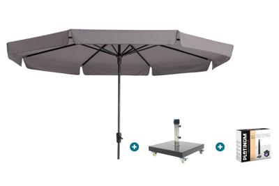 Madison Syros Luxe stokparasol Ø350 cm. - Taupe met Granada voet en hoes