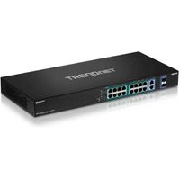 Trendnet TPE-TG182F v1.0R Unmanaged Gigabit Ethernet (10/100/1000) Power over Ethernet (PoE) 1U Zwart - thumbnail