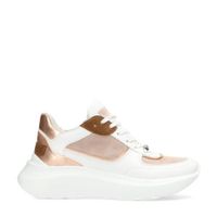 Shabbies Amsterdam leren chunky sneakers wit/beige/koper - thumbnail