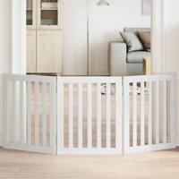 VidaXL Hondenhek inklapbaar 3 panelen 150 cm populierenhout wit