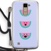 Smiley watermeloen: LG K10 (2016) Transparant Hoesje met koord